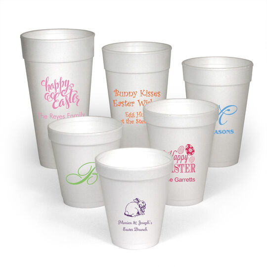 Personalized Foam Party Cups for Easter